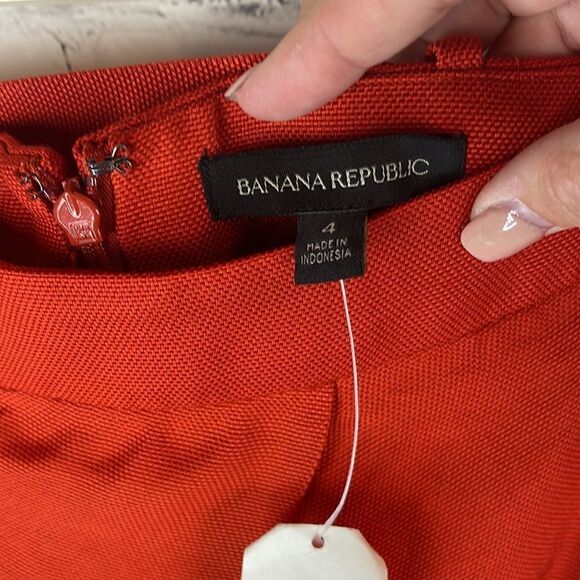 Banana Republic Orange Lined Belted Skirt NWT - Picture 4 of 7
